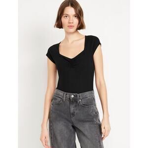 Double-Layer Cinched Bodysuit – Black Jack, Women’s Size Large (New)